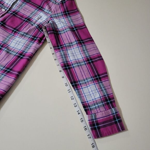 J. Crew Women's Pink Plaid Flannel Button-Down Cotton Shirt - Picture 9 of 16